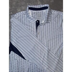 SanSoleil Mens Large Sol Tek Ice Long Sleeve Polo Shirt‎ AOP Performance Golf